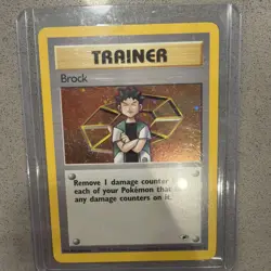 Pokemon TCG Brock 015/132 Gym Heroes Trainer Holo Rare Unlimited NM to LP - Image 3