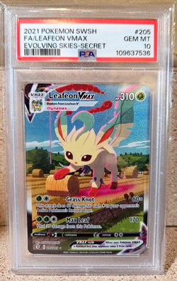 American 2021 Pokemon SWSH Evolving Skies Leafeon VMAX #205/203 PSA 10 - Image 1