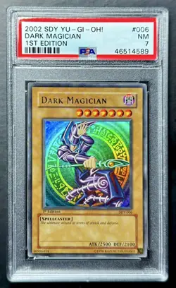 2002 Yugioh DARK MAGICIAN 1st Edition SDY-006 English Ultra Rare PSA 7 Near Mint - Image 1