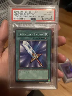 Yugioh Legendary Sword LOB-040 1st Edition Psa 8 Near Mint Legend Of Blue-eyes - Image 1