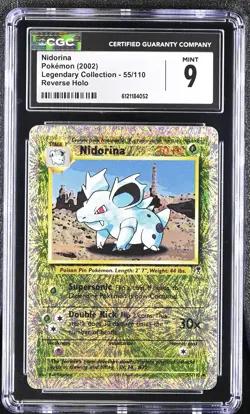 CGC 9 MINT Nidorina 2002 Legendary Collection 55/110 Reverse Holo Pokemon Card - Image 1
