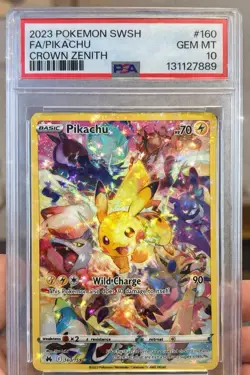 Pokemon TCG Pikachu Crown Zenith Holo Card 160/159 PSA 10 Secret Rare - Image 1