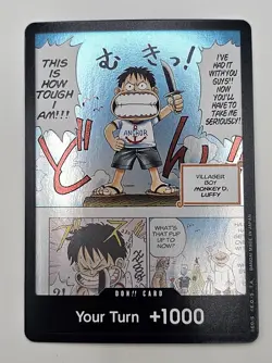 Bandai One Piece CCG Villager Boy Monkey D. Luffy Don!! Foil Standard Card - Image 1