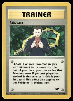 Pokemon Cards Giovanni 104/132 Unlimited Gym Challenge WOTC Rare LP - Image 1