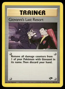 Pokemon Cards Giovanni's Last Resort 105/132 Unlimited Gym Challenge Rare LP - Image 1