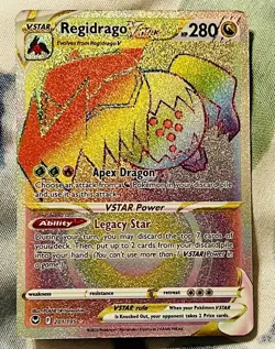 Pokemon Regidrago VSTAR (Secret) Rare Rainbow 201/195 SWSH Silver Tempest Holo - Image 1