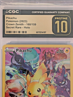 Pikachu 160/159 CGC 10 Pristine Crown Zenith Pokemon TCG Secret Rare - Image 3
