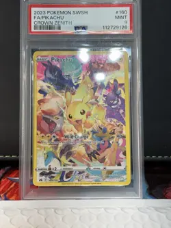 Pokemon TCG: Pikachu (Secret) 160/159 Crown Zenith Holo PSA 9 - Image 1