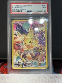 Pokemon TCG: Pikachu (Secret) 160/159 Crown Zenith Holo PSA 9 - Image 2