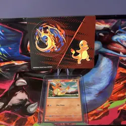 Pokemon Charmander Ascended Heroes 020/217 Cosmo Holo Promo + Sticker NM/M - Image 3