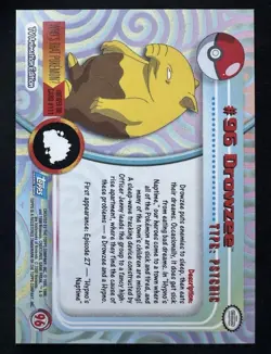 Drowzee #96 2000 Topps Series 2 Pokemon Blue Logo TV Animation Edition - Image 2