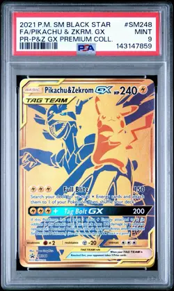 POKEMON 2021 SUN & MOON PREMIUM COLL. PIKACHU & ZEKROM GX FA SM248 PSA 9 - Image 1