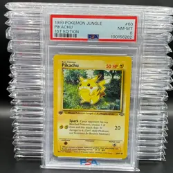 Pokemon Pikachu Jungle Set 1st Edition 1999 Non Holo 60/64 PSA 8 NM-MT - Image 1