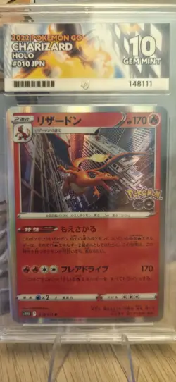 Charizard 010/071 ACE 10 Gem Mint PERFECT SUBS Pokemon GO Japanese 2022 - Image 2