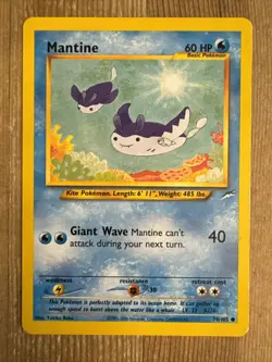 Pokemon TCG Mantine Neo Destiny 74/105 Regular Unlimited Common MP - Image 1