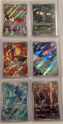 (6) Pokemon Illustration Rare Lot Articuno Dino Infernape Minior and More STEAL - Image 1