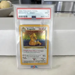 1999 Pokemon Fossil Dragonite Holo #4 PSA 9 Mint WOTC Vintage Rare - Image 1