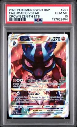 PSA 10 LUCARIO VSTAR SWSH291 BLACK STAR PROMO CROWN ZENITH ETB POKEMON 😍 - Image 1