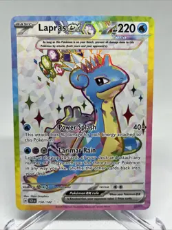 Lapras EX 158/142 Full Art NM Stellar Crown Pokemon Card - Image 1