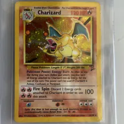 Pokemon Charizard Base Set 004/102 120 HP Holo Rare English Card - Image 1