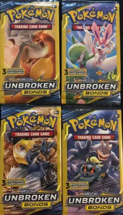 Pokemon - Pokemon unbroken bonds - 3 Card pack - 1 Pack Per - Random Pack Art - Image 1