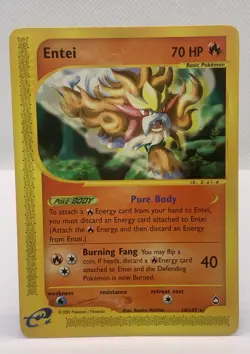 Entei Aquapolis Non-Holo Rare MP Pokemon TCG Cards 10/147 - Image 1