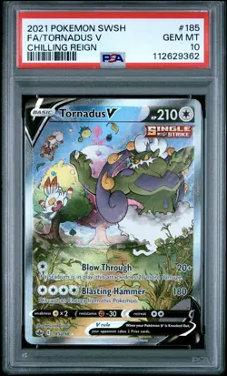 PSA 10 Tornadus V 185/198 Chilling Reign Alt Alternate Full Art Pokemon Card - Image 1