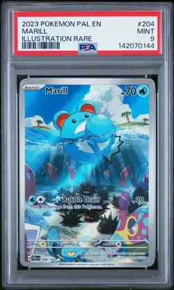2023 POKEMON PAL EN-PALDEA EVOLVED ILLUSTRATION RARE #204 MARILL PSA 9 - Image 1