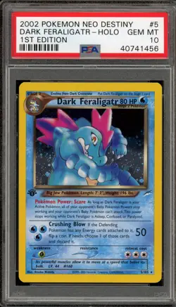 Pokemon Dark Feraligatr Neo Destiny 1st Edition Holo Rare #5 PSA 10 Gem Mint - Image 1