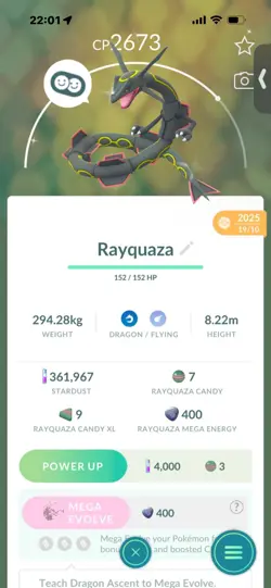 Pokemon Go (Stage 41) Shiny Rayquaza ( 9 Shinys ) - Image 2