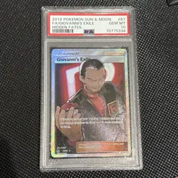PSA 10 GEM MINT Giovanni's Exile 67/68 Hidden Fates Ultra Rare Holo Pokemon 2019 - Image 1