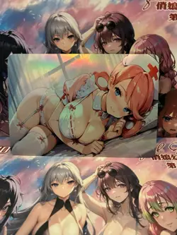 Holo Single Image Waifu Handmade Card Goddess Story CCG Anime Double Sided - Image 1