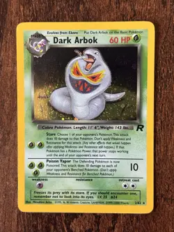 Pokemon Dark Arbok Holo *SWIRL* #2 Team Rocket Card (23000 Common Misprint) - Image 1