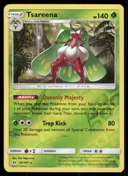 Tsareena 2017 Sun & Moon Reverse Holo Pokemon Card 20/149 (NM) - Image 1