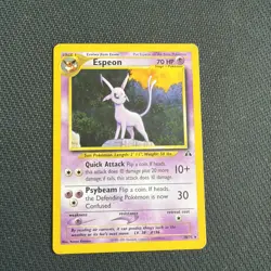 Pokemon TCG - Espeon 👁 20/75 Neo Discovery 🛕 Non Holo Rare WOTC Card LP - Image 1