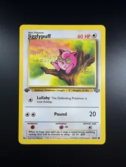 Pokemon Jigglypuff 1st Edition 54/64 Jungle Common Card NM Mint - Image 1