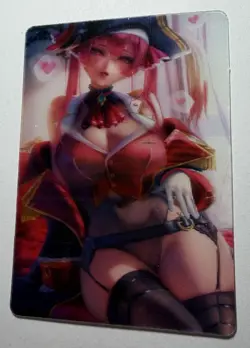 SEXY HEROINE WAIFU Houshou Marine VTUBER ACG PREMIUM LENTICULAR HOLO CARD NM - Image 2
