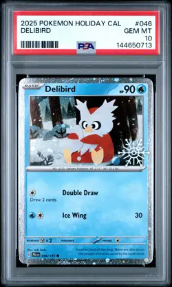 2025 POKEMON HOLIDAY CALENDAR #046 DELIBIRD PSA 10 - Image 1
