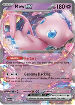 Pokemon Mew EX Holo Double Rare 180 HP Sv: Scarlet & Violet 151 Card 151/165 - Image 1