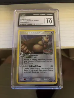 slaking pokemon 2007 ex power keepers 13/108 reverse holo cgc 10 stamped - Image 1