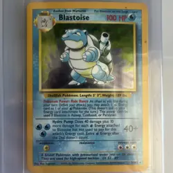 Pokemon Blastoise Base Set 2/102 100 HP Holo Rare English Card - Image 1
