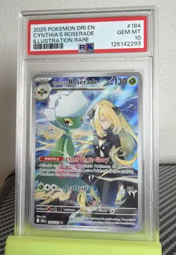 2025 POKEMON DRI EN-DESTINED RIVALS ILLUSTRATION RARE CYNTHIA'S ROSERADE PSA 10 - Image 1