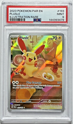 2023 POKEMON PAR EN PLUSLE ILLUSTRATION RARE #193 - PSA 9 MINT - Image 1