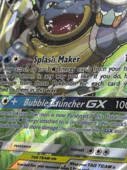 Pokemon Blastoise & Piplup GX TAG TEAM Full Art 215/236 HEAVY PLAY - Image 3