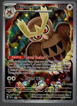 Pokemon TCG Noctowl Pokemon Center Exclusive Stellar Crown Black Star Promo 141 - Image 1