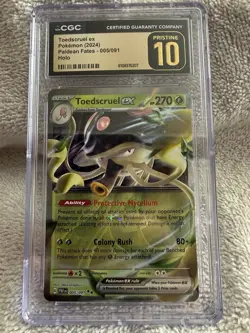 2024 POKEMON PLAY! POKEMON PRIZE PACK: SERIES 4 022 TOEDSCRUEL EX CGC 10 - Image 1