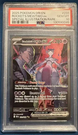 Pokemon Team Rocket's Mewtwo ex 231/182 Destined Rivals Special Illustration Ra… - Image 1