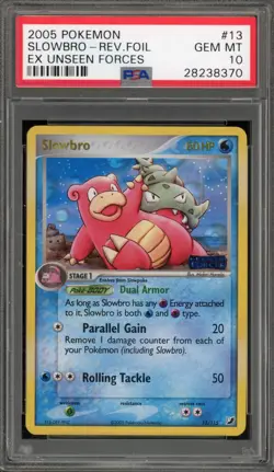Pokemon Slowbro EX Unseen Forces Reverse Holo Rare #13 PSA 10 Gem Mint - Image 1