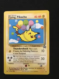 Pokemon English TCG Flying Pikachu 25 Black Star Promo WOTC NM - Image 1