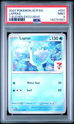 2024 Pokemon SCR Stellar Crown Lapras 7-Eleven Exclusive PSA 9 Promo #031 - Image 1